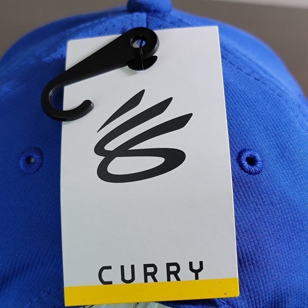 Under Armour UA Curry Flow 9 Baseball Cap Hat Golden State Warriors Blue Gold - Picture 6 of 10
